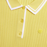 RIBBED KNIT SWEATER POLO