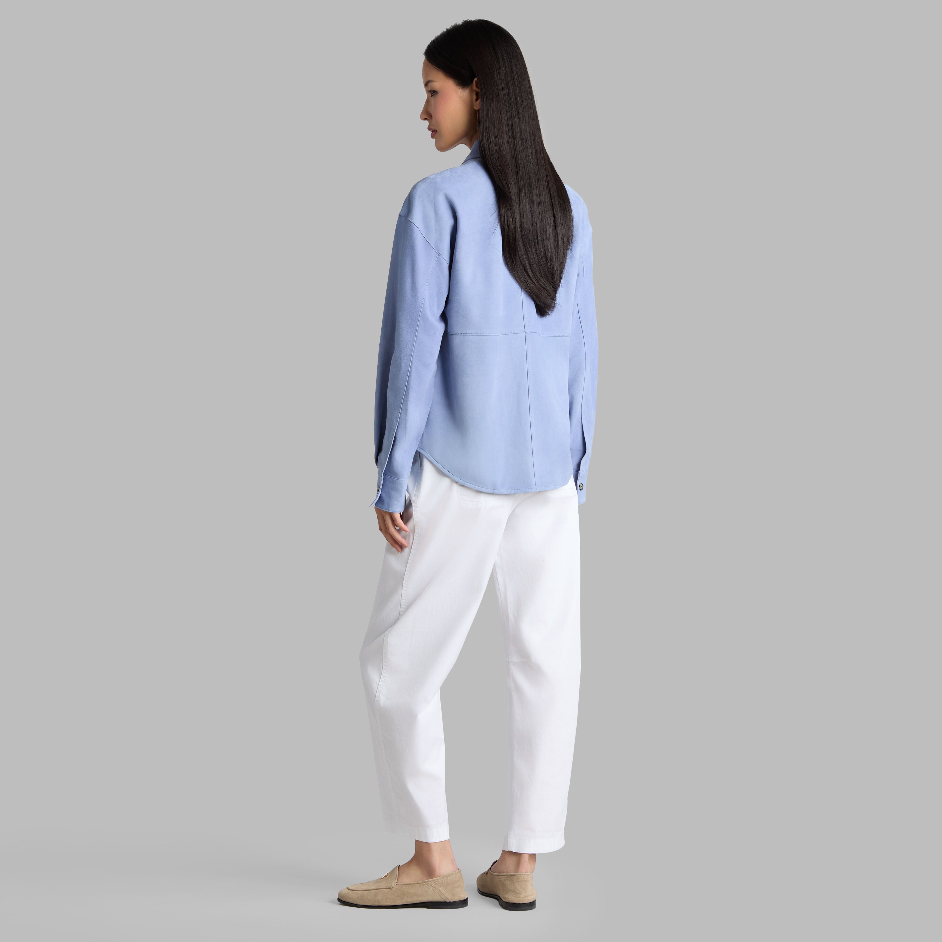 RELAXED FIT SUEDE SHIRT JACKET