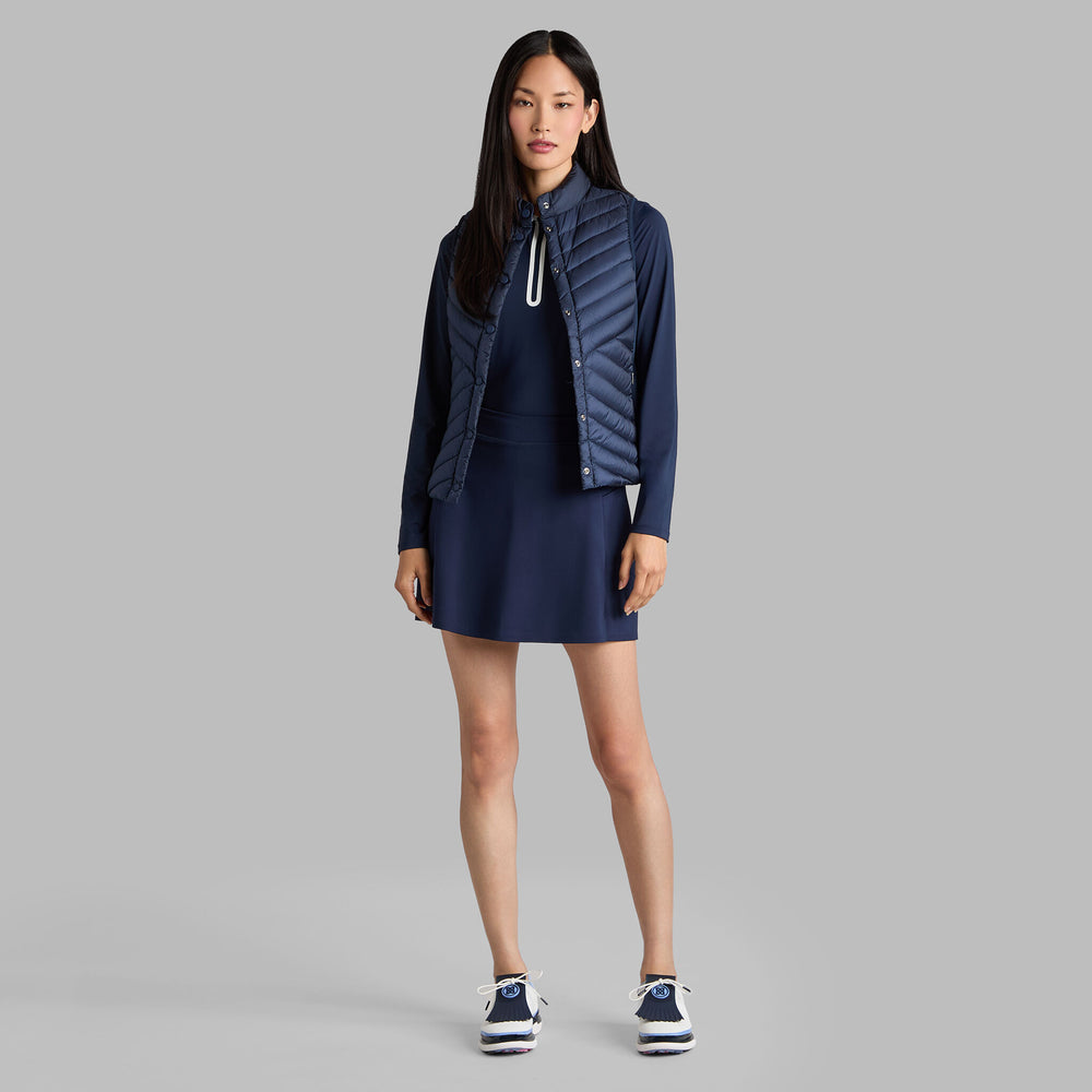 V-DOWN QUILTED STRETCH TECH INTERLOCK VEST
