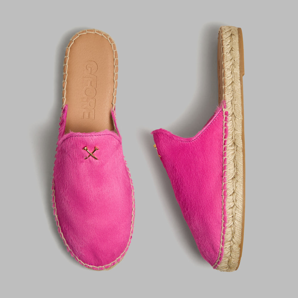 METAL TEES PONY HAIR ESPADRILLE