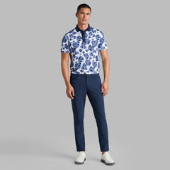STAMPED FLORAL TECH JERSEY POLO