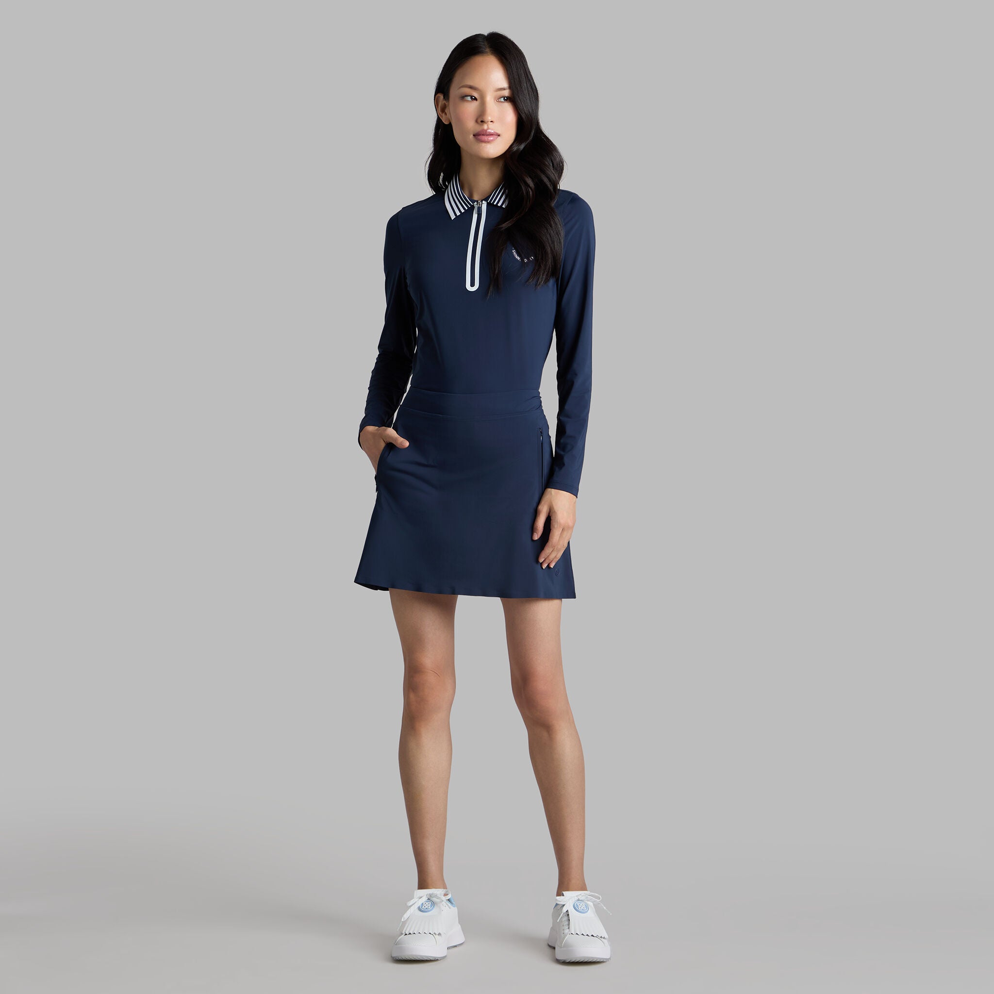 LTD RELEASE 2026 U.S. OPEN SILKY TECH NYLON QUARTER ZIP POLO