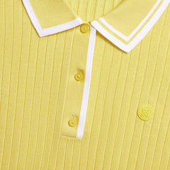 RIBBED KNIT SWEATER POLO