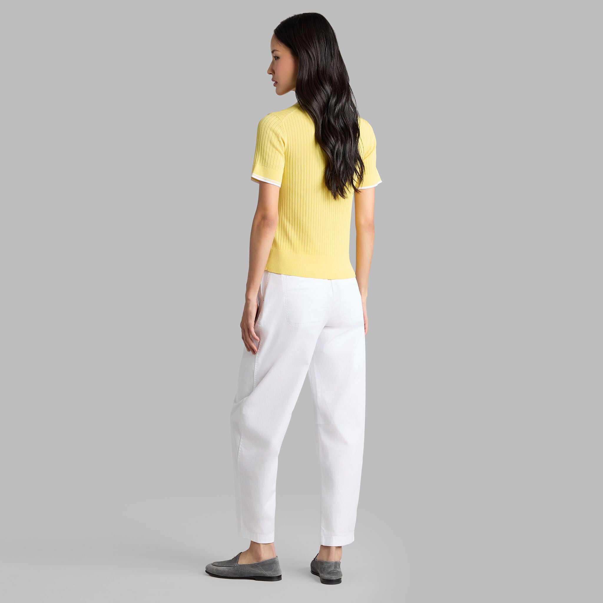 RIBBED KNIT SWEATER POLO