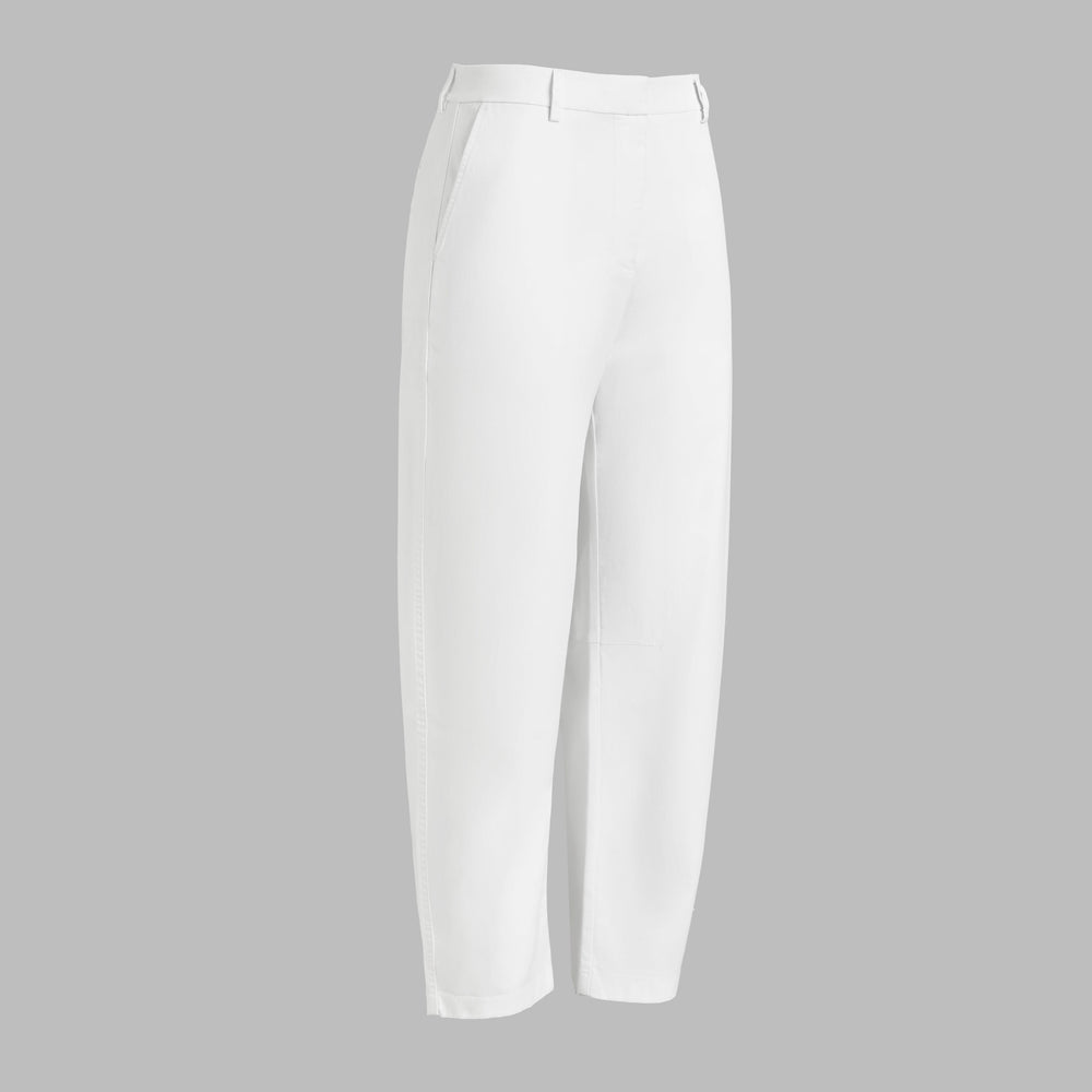 LTD RELEASE STRETCH COTTON GABARDINE BARREL LEG TROUSER