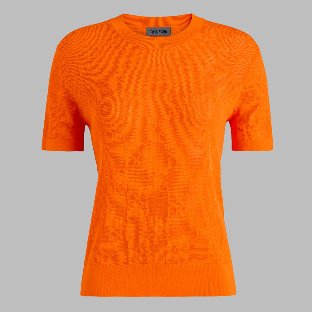 POINTELLE G SHORT SLEEVE SWEATER