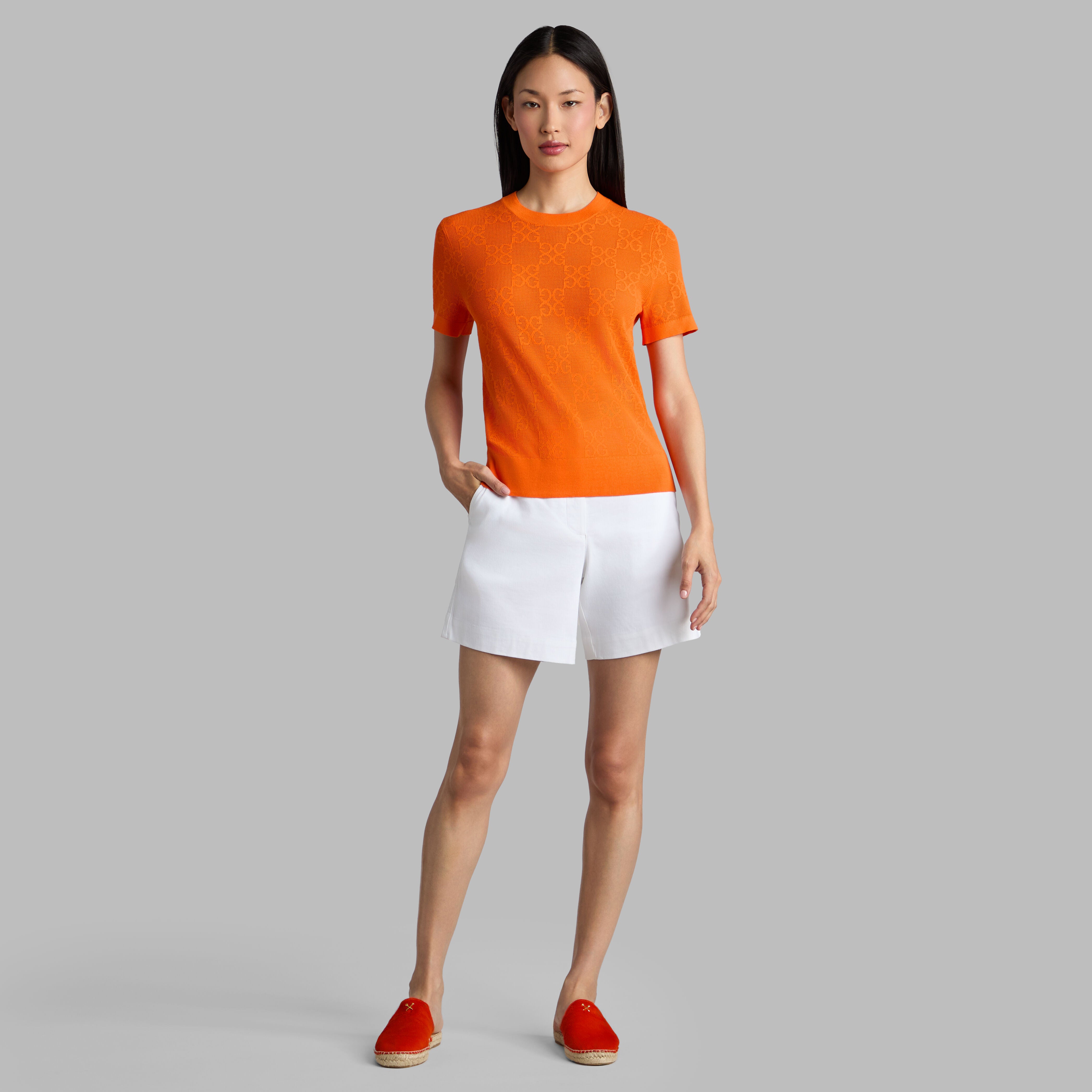 POINTELLE G SHORT SLEEVE SWEATER