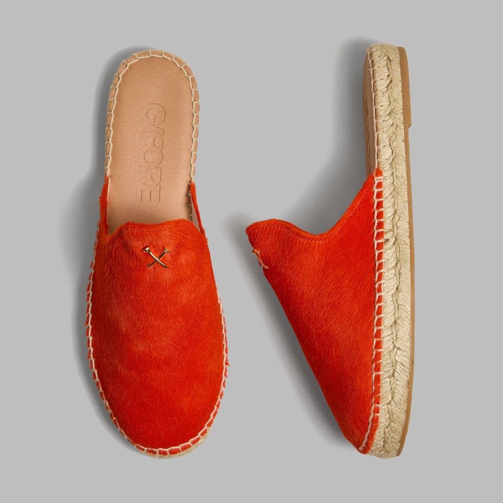METAL TEES PONY HAIR ESPADRILLE