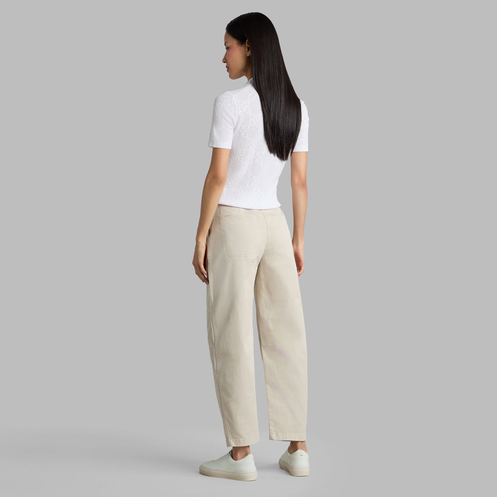 LTD RELEASE STRETCH COTTON GABARDINE BARREL LEG TROUSER