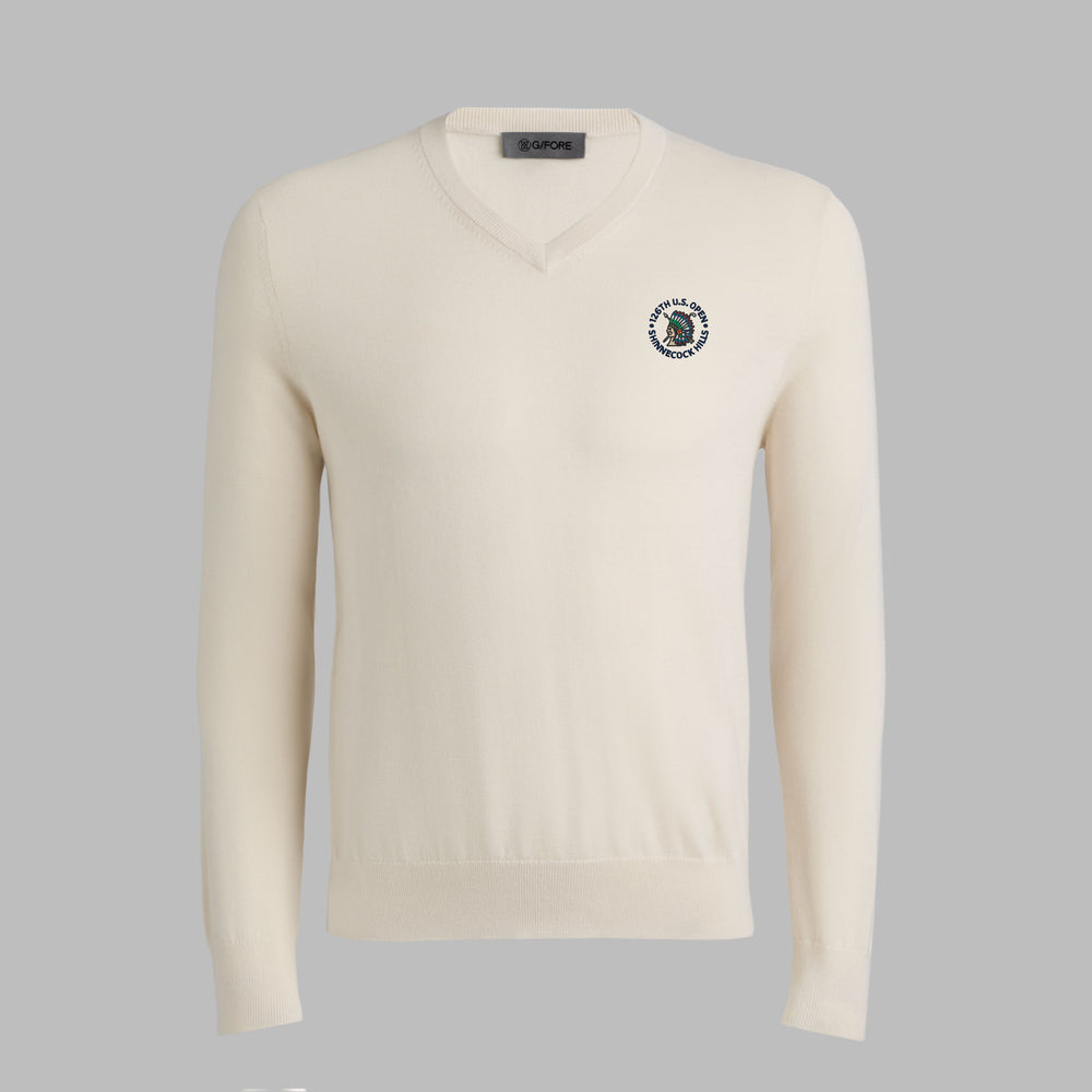 LTD RELEASE 2026 U.S. OPEN G SCRIBE VERSE V NECK CASHMERE SWEATER