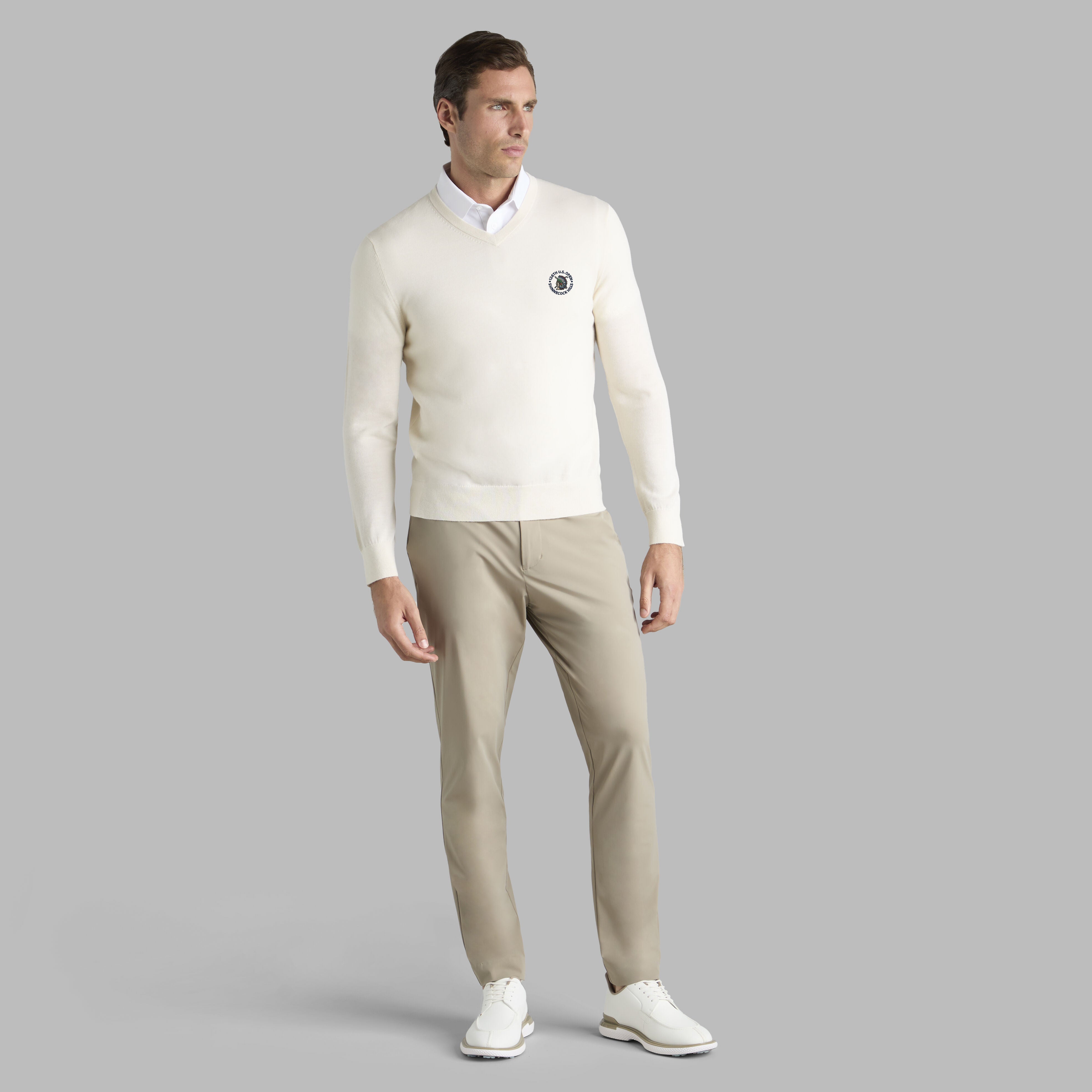LTD RELEASE 2026 U.S. OPEN G SCRIBE VERSE V NECK CASHMERE SWEATER