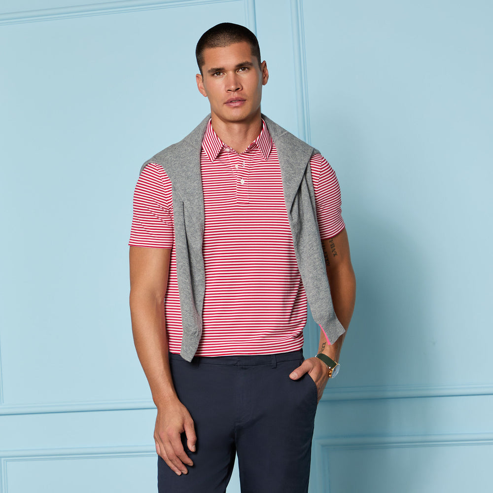 ALL PLAY STRIPE STRETCH KNIT POLO