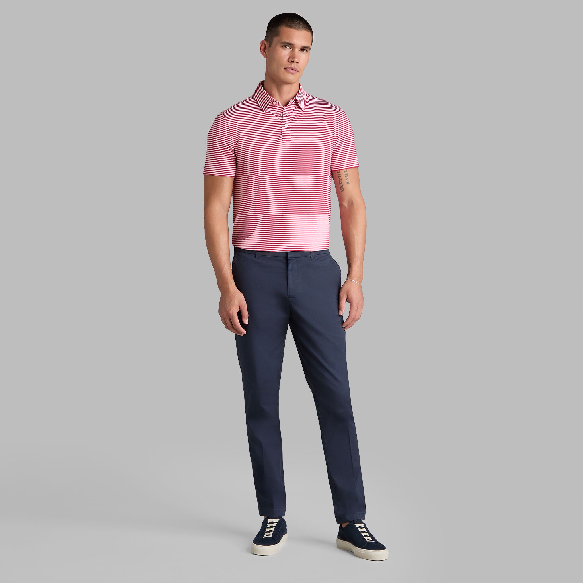 ALL PLAY STRIPE STRETCH KNIT POLO