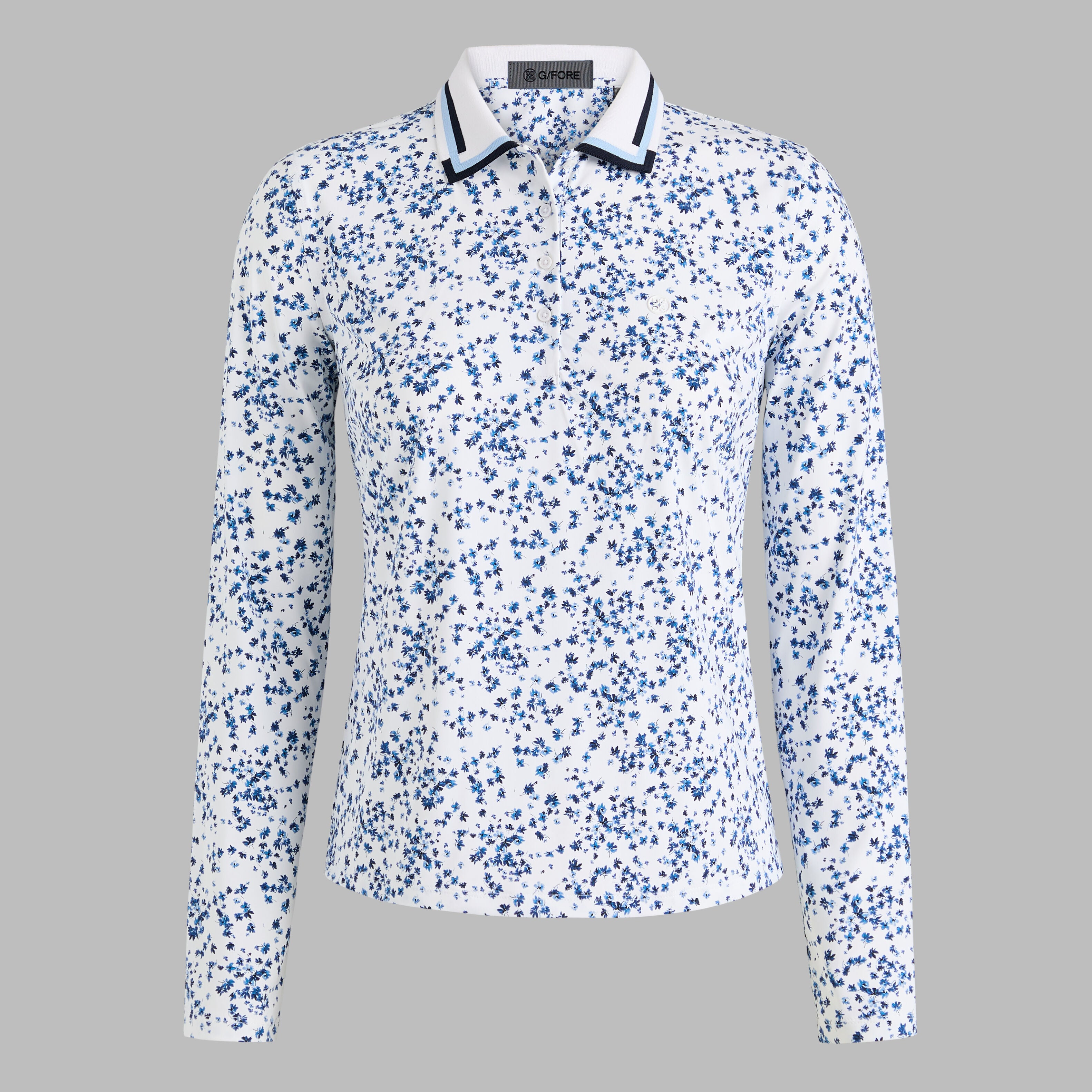 SCATTERED DITZY SILKY TECH NYLON LONG SLEEVE POLO