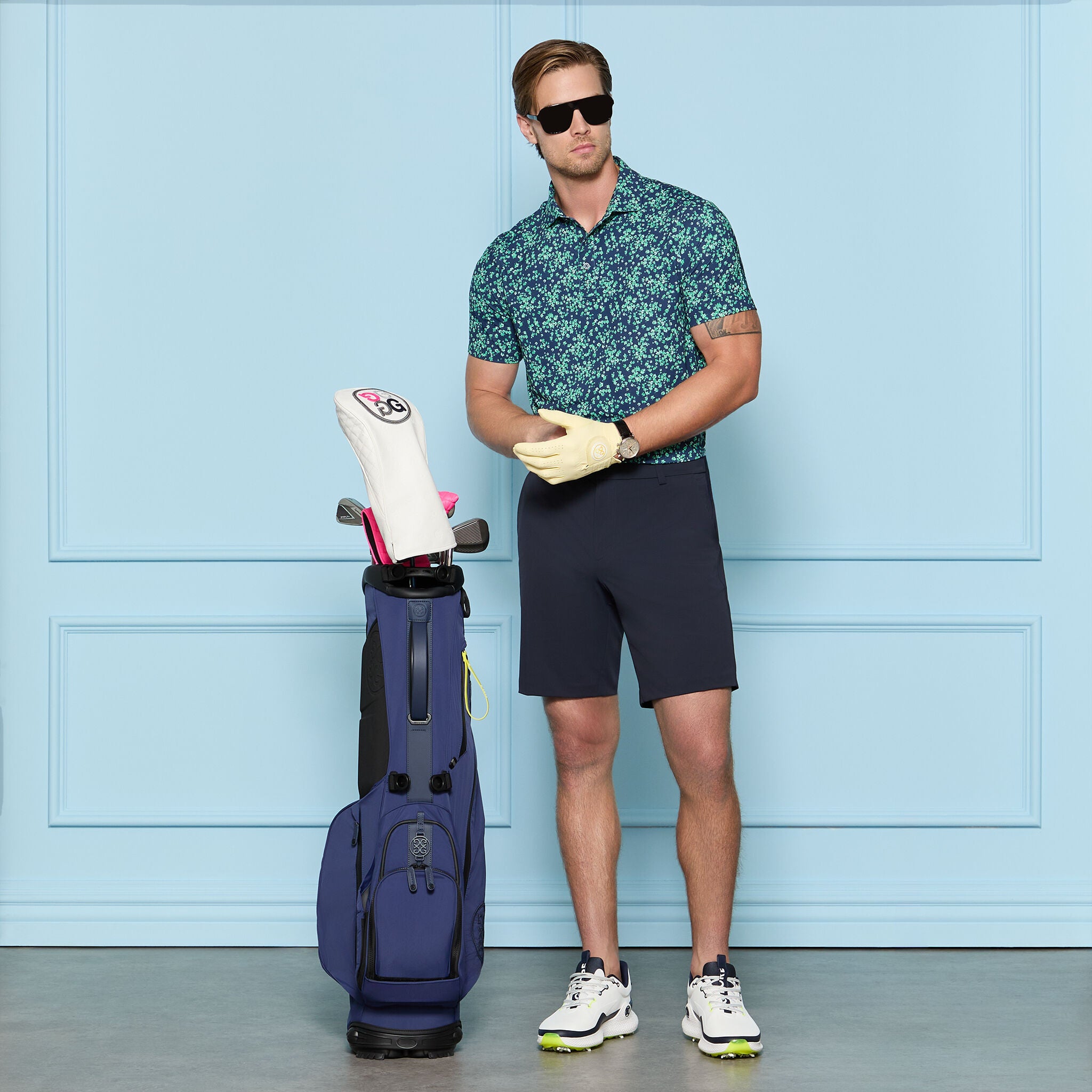 SCATTERED DITZY TECH JERSEY POLO