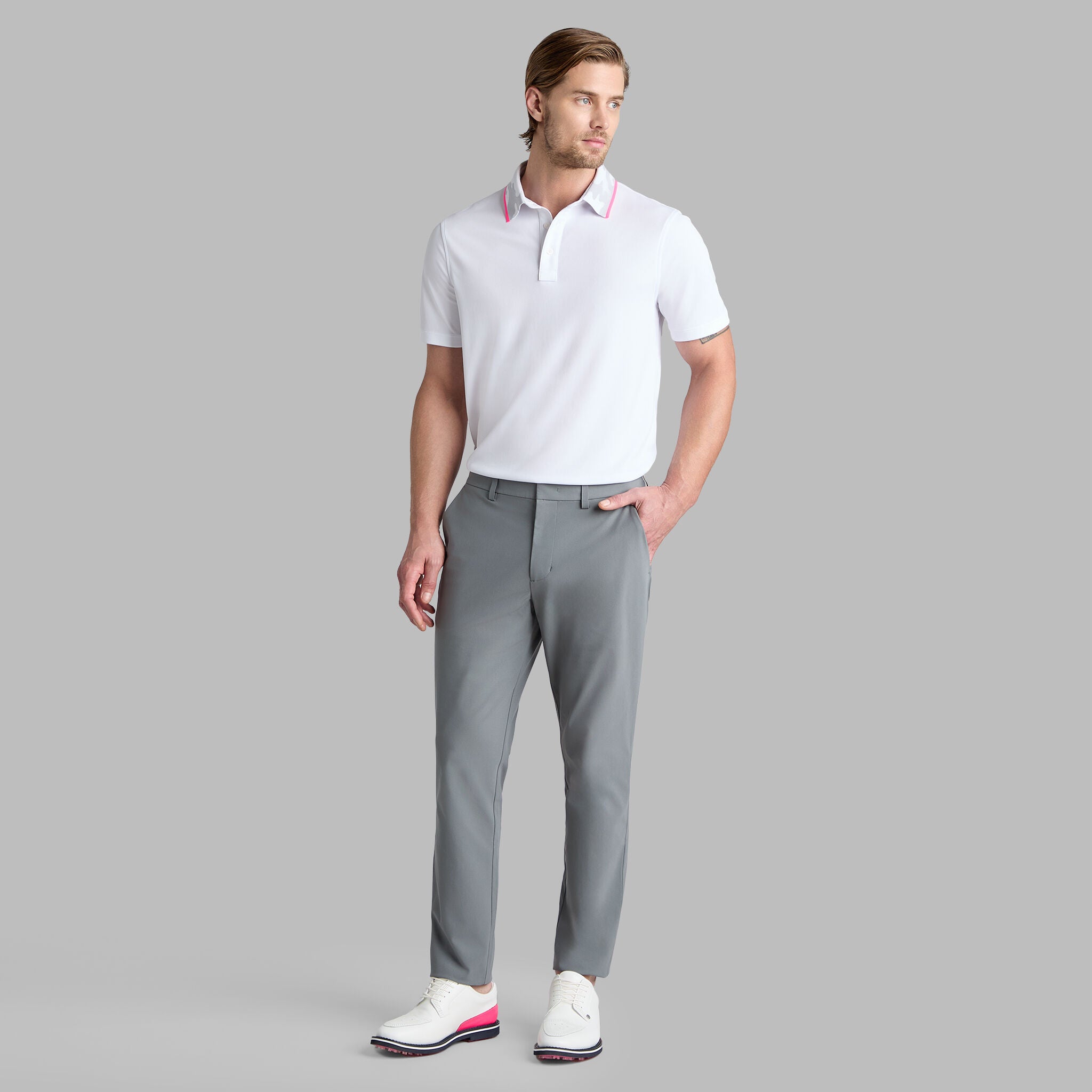 CAMO COLLAR PERFORMANCE PIQUE POLO