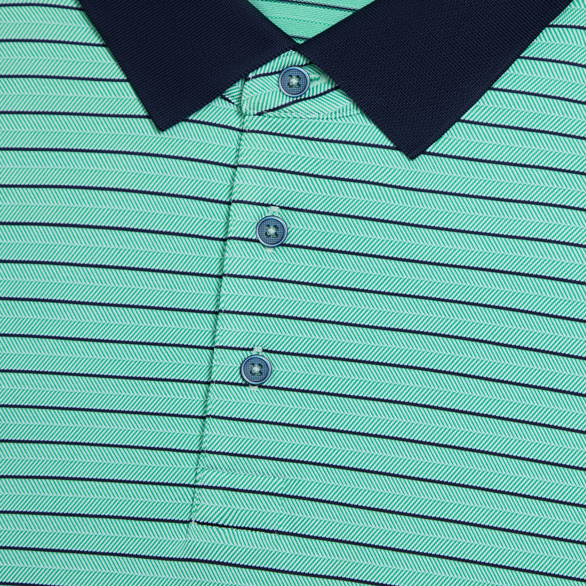 HERRINGBONE STRIPE TECH JERSEY POLO