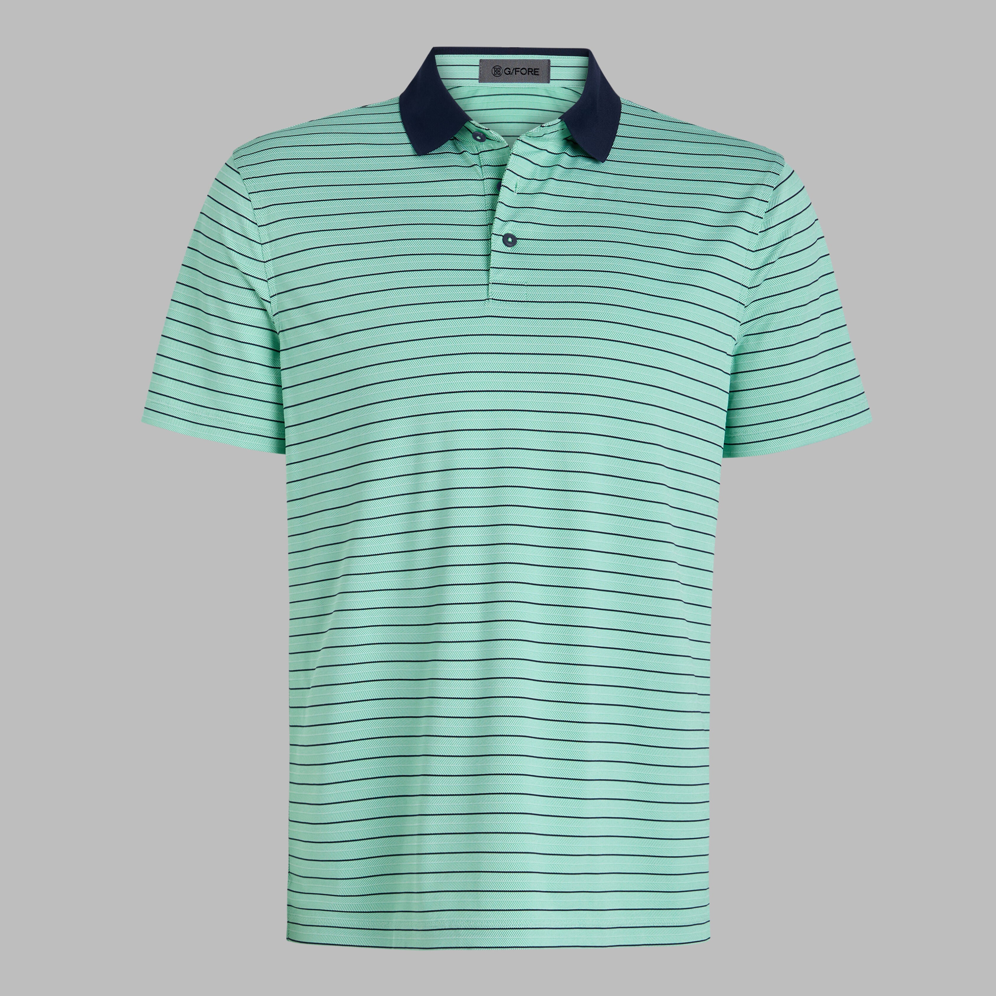 HERRINGBONE STRIPE TECH JERSEY POLO