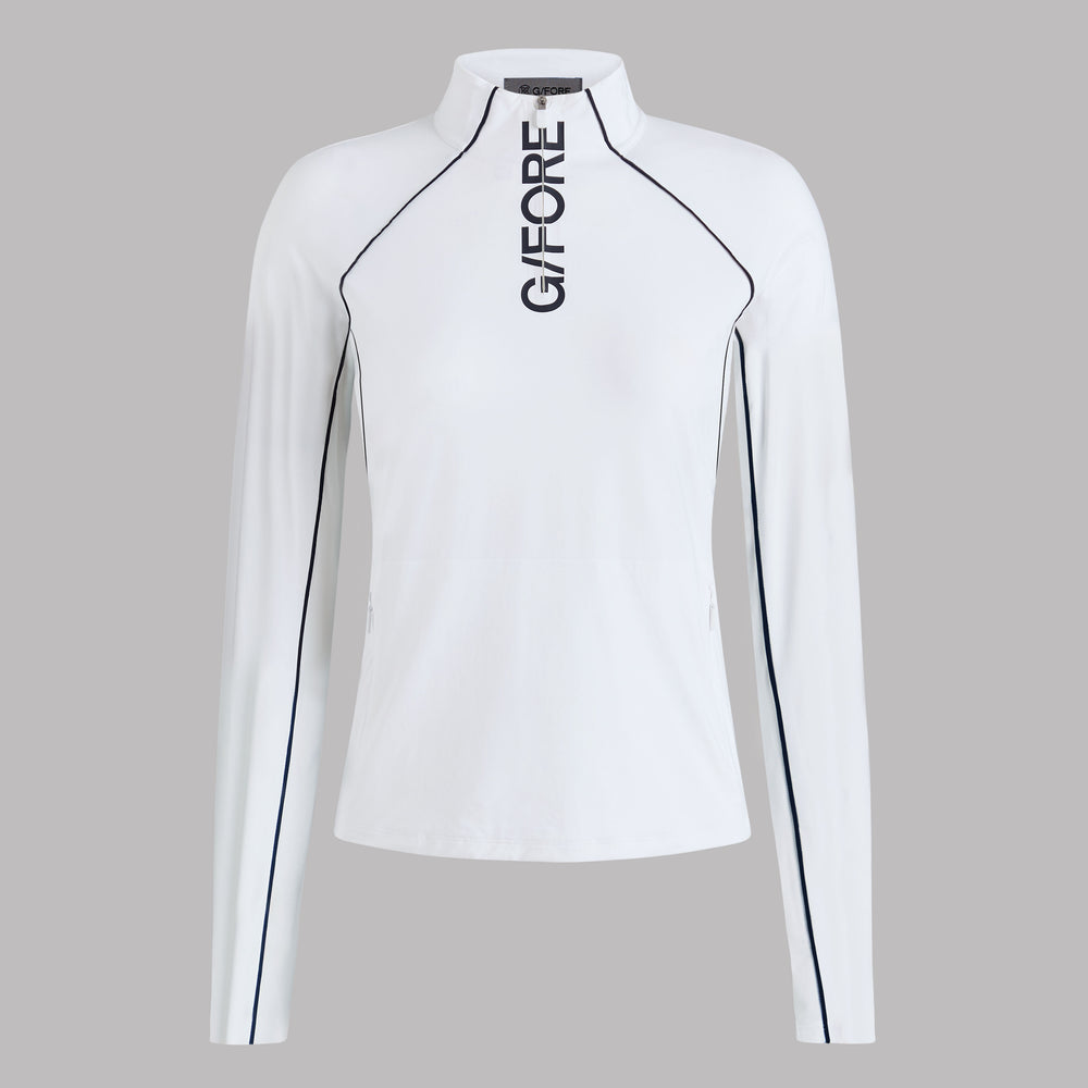 CONTRAST MESH SILKY TECH NYLON 1/4 ZIP PULLOVER