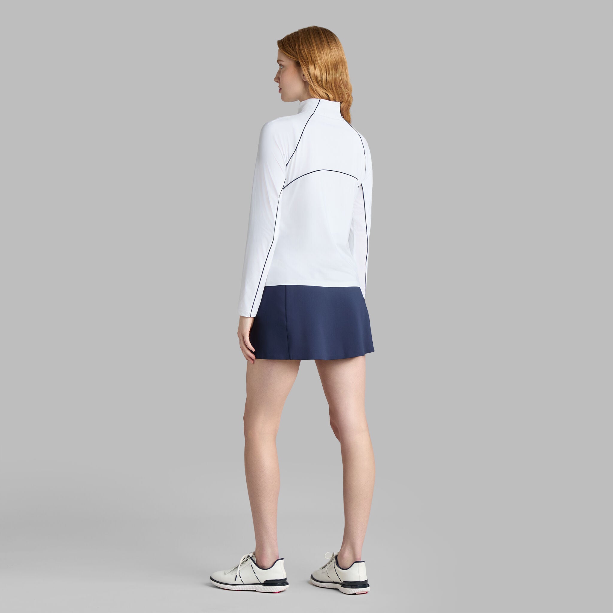 CONTRAST MESH SILKY TECH NYLON 1/4 ZIP PULLOVER