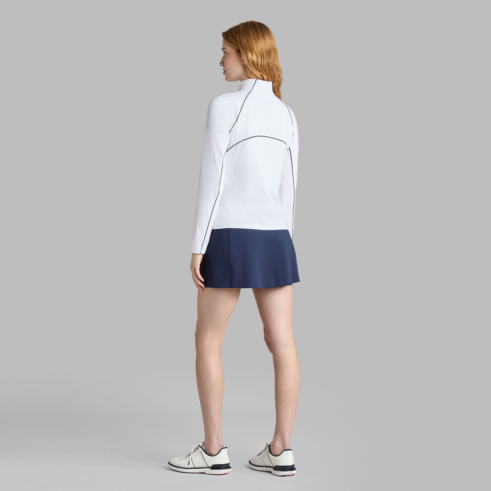 CONTRAST MESH SILKY TECH NYLON 1/4 ZIP PULLOVER