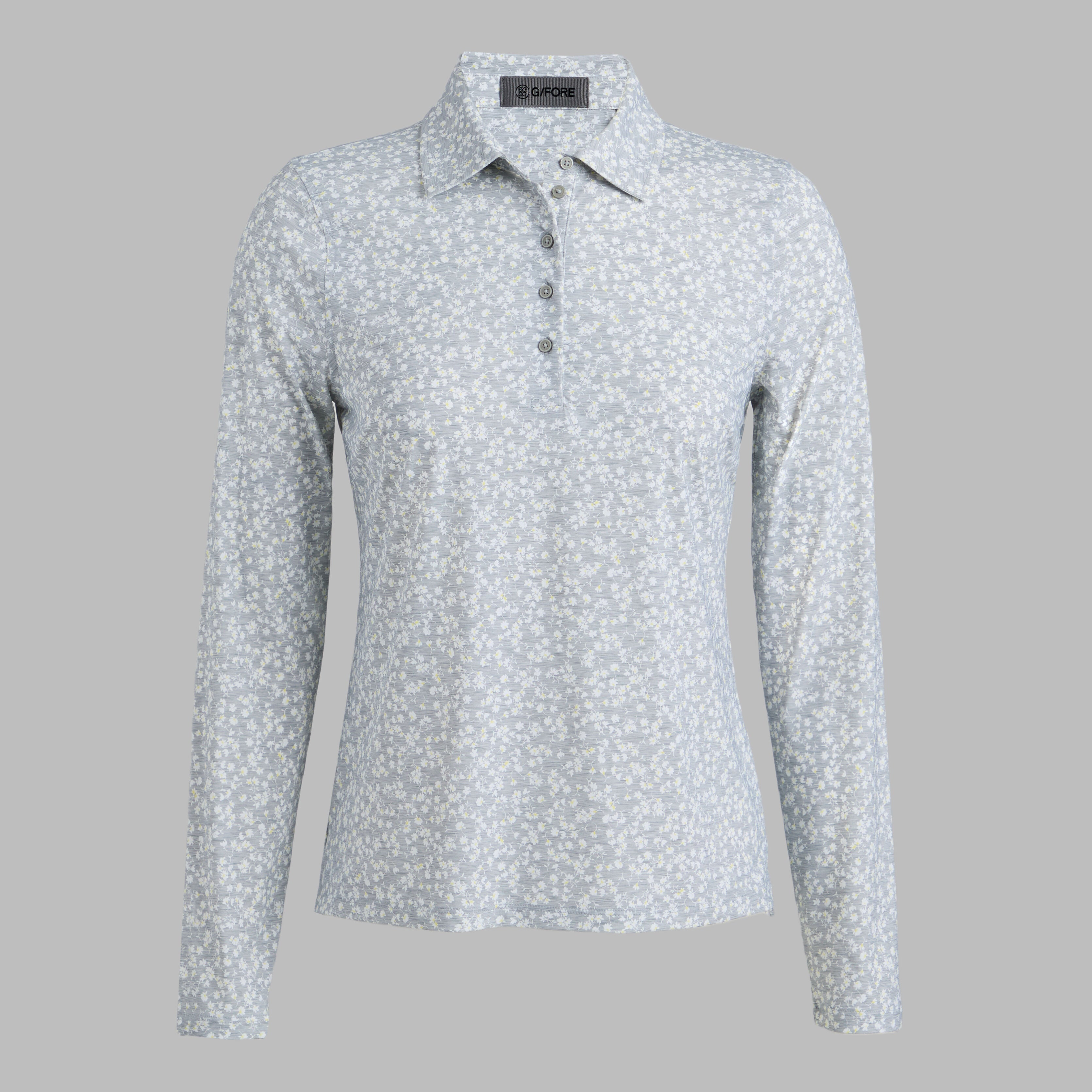 DITSY FLORAL TECH JERSEY LONG SLEEVE POLO