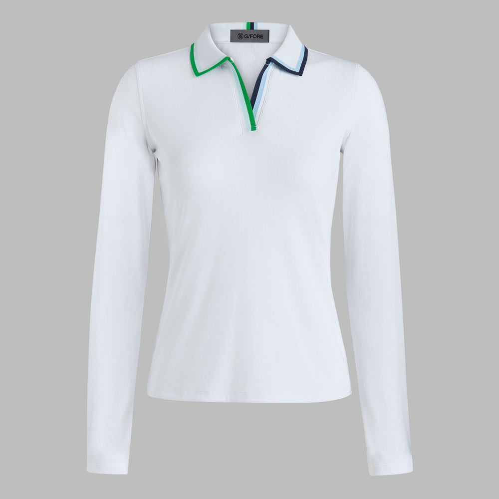 JOHNNY COLLAR RIBBED TECH POLO