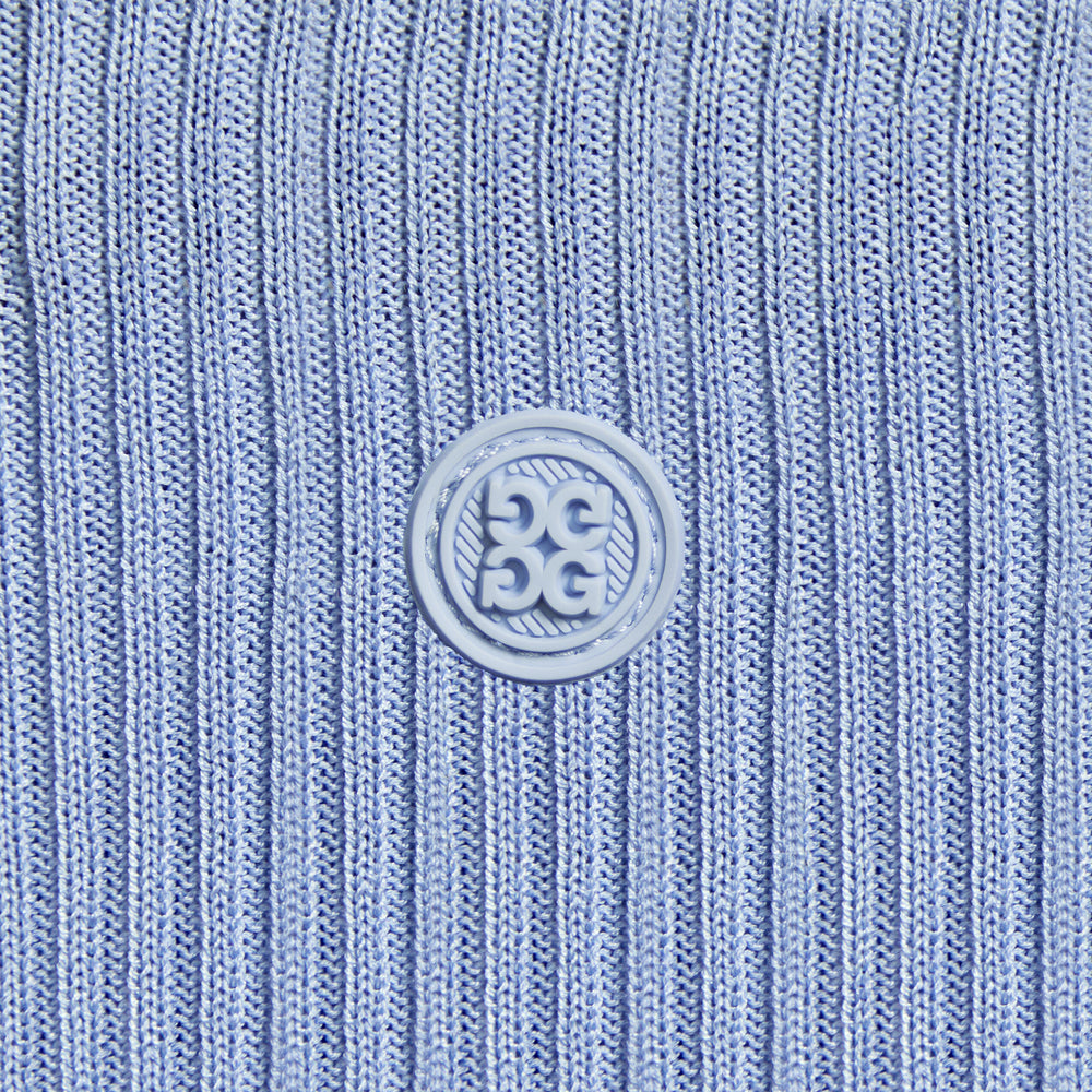 COTTON BLEND RIB KNIT FITTED TOP