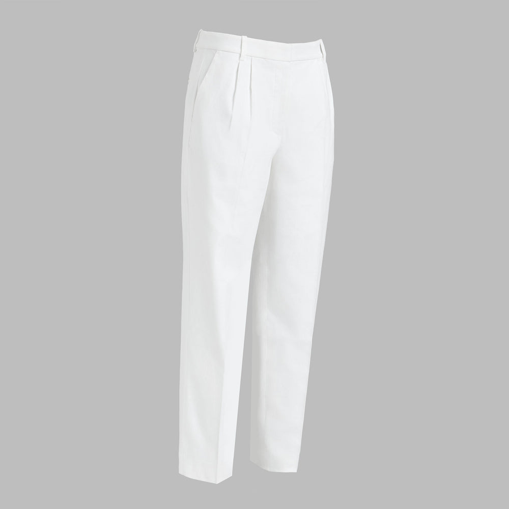 LTD RELEASE LINEN CROPPED PLEATED TROUSER