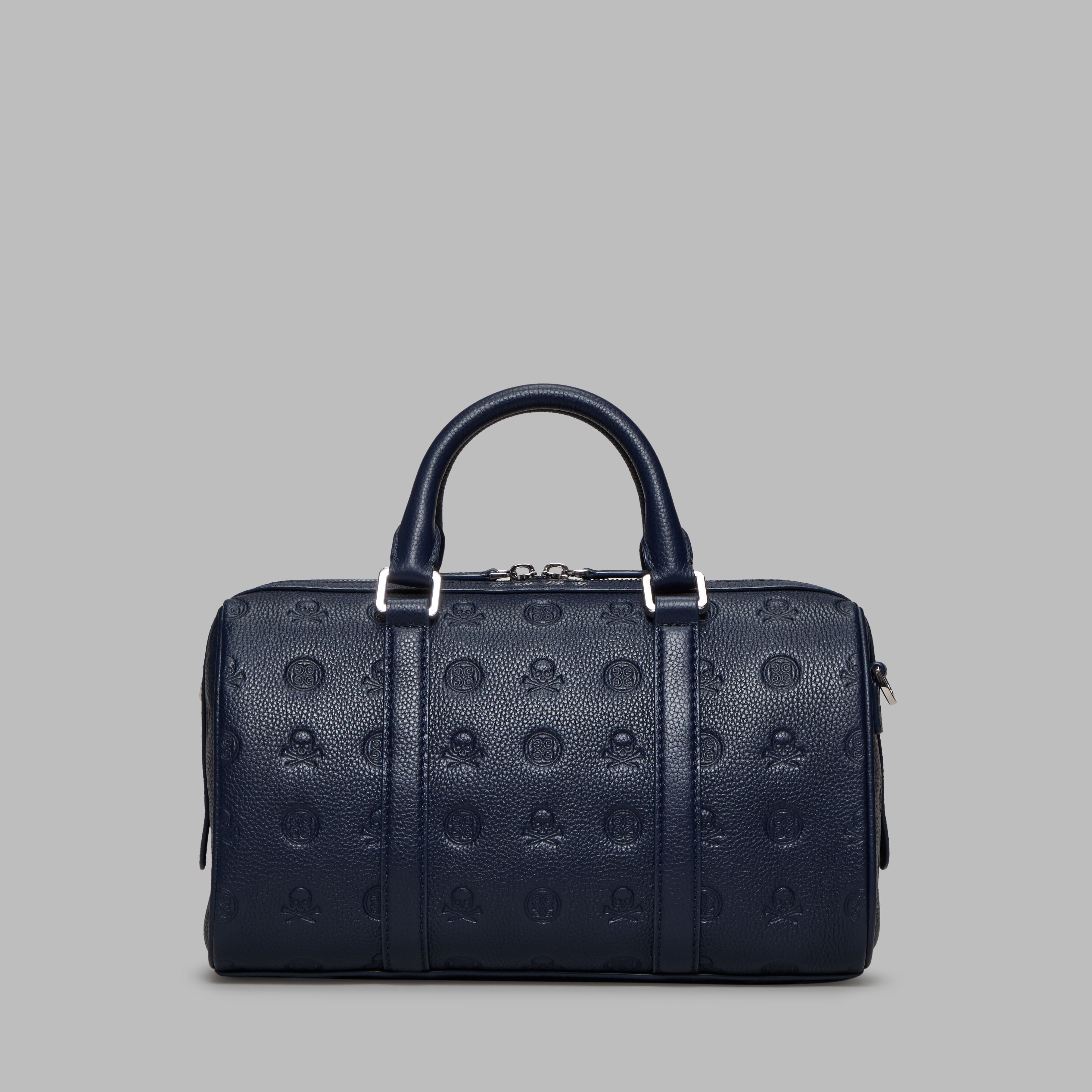 EMBOSSED SKULL & TEES LEATHER MINI DUFFEL CART BAG