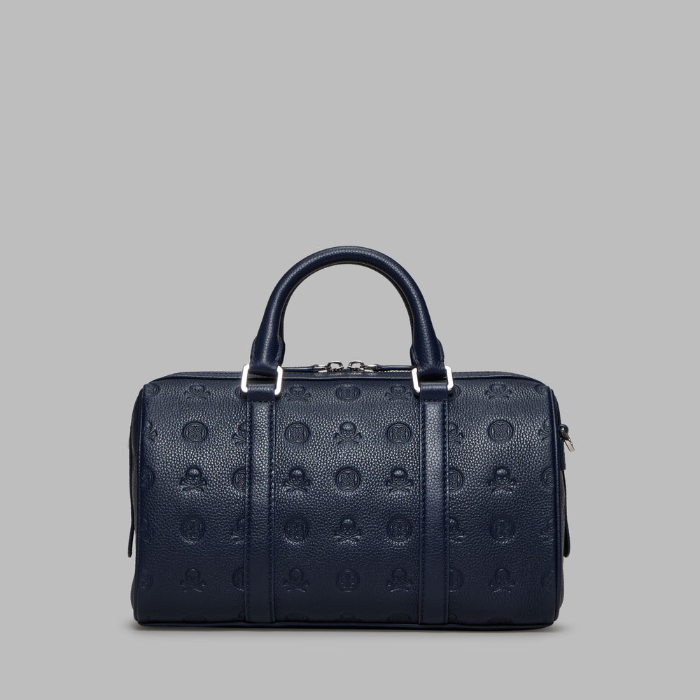 EMBOSSED SKULL & TEES LEATHER MINI DUFFEL CART BAG