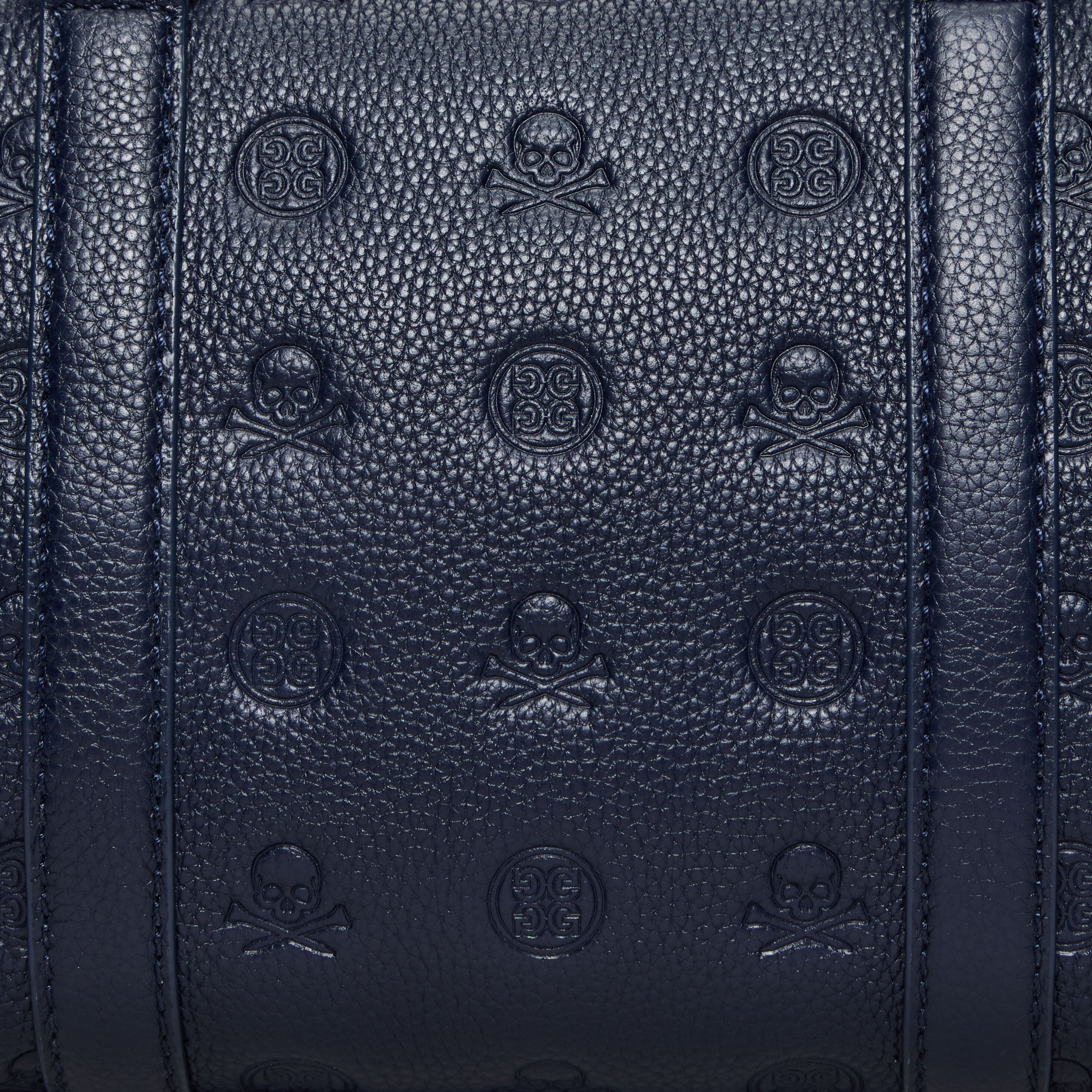 EMBOSSED SKULL & TEES LEATHER MINI DUFFEL CART BAG