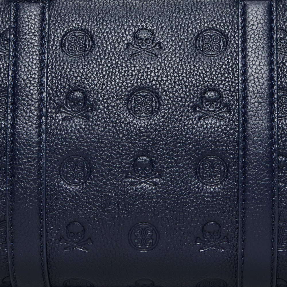 EMBOSSED SKULL & TEES LEATHER MINI DUFFEL CART BAG