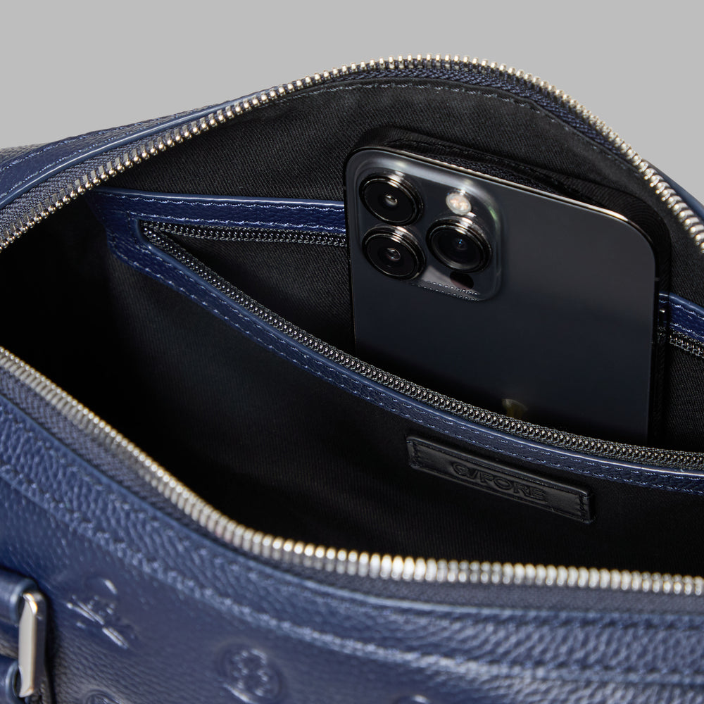EMBOSSED SKULL & TEES LEATHER MINI DUFFEL CART BAG