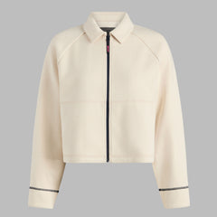 COZY DOUBLE KNIT CROPPED COLLARED JACKET