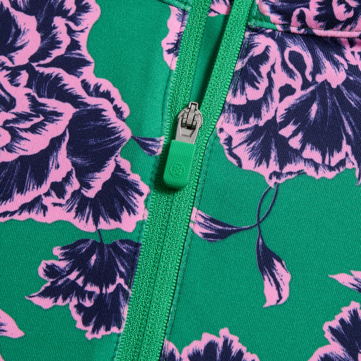 STAMPED FLORAL TECH JERSEY PULLOVER