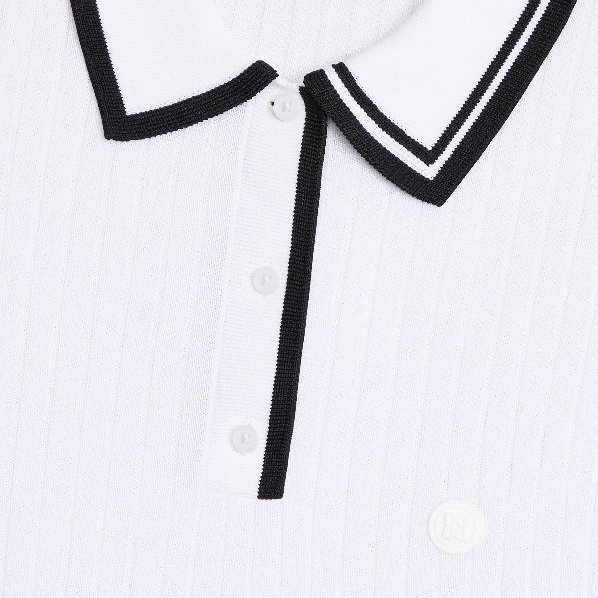 RIBBED KNIT SWEATER POLO
