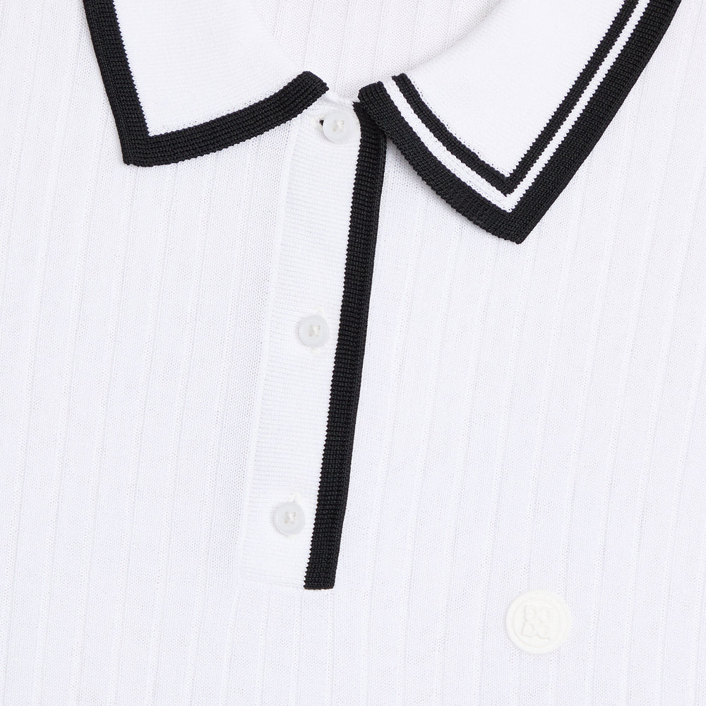 RIBBED KNIT SWEATER POLO