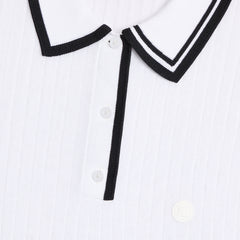 RIBBED KNIT SWEATER POLO