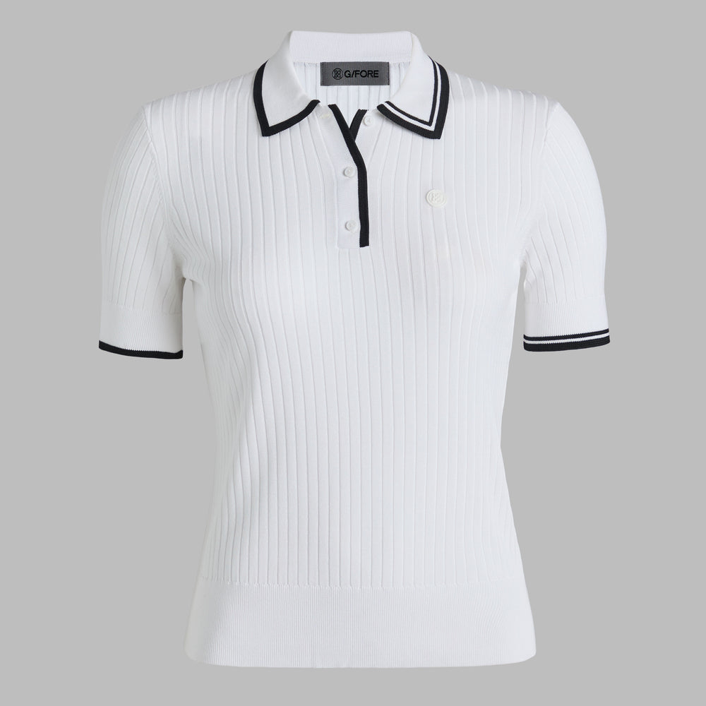 RIBBED KNIT SWEATER POLO
