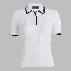RIBBED KNIT SWEATER POLO