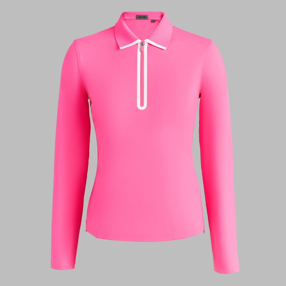 SILKY TECH NYLON LONG SLEEVE 1/4 ZIP POLO