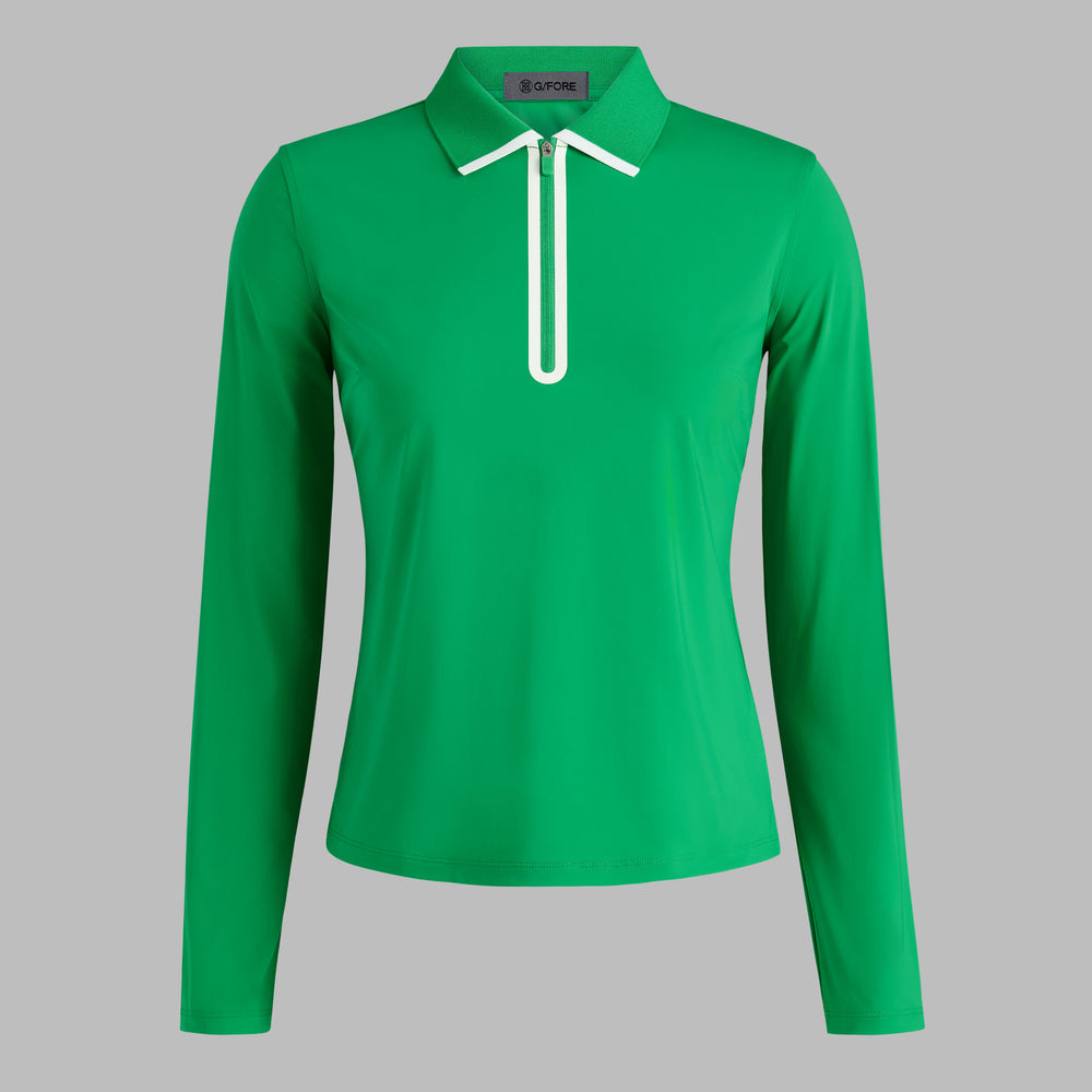 SILKY TECH NYLON LONG SLEEVE 1/4 ZIP POLO
