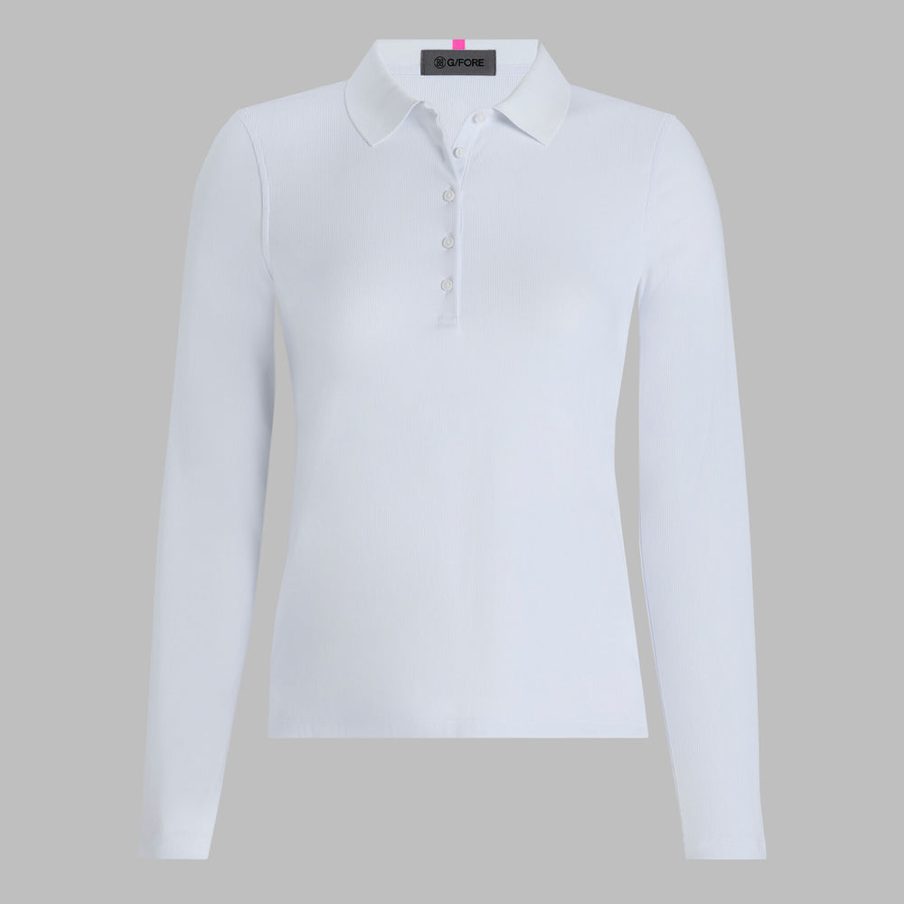 RIBBED TECH NYLON LONG SLEEVE POLO