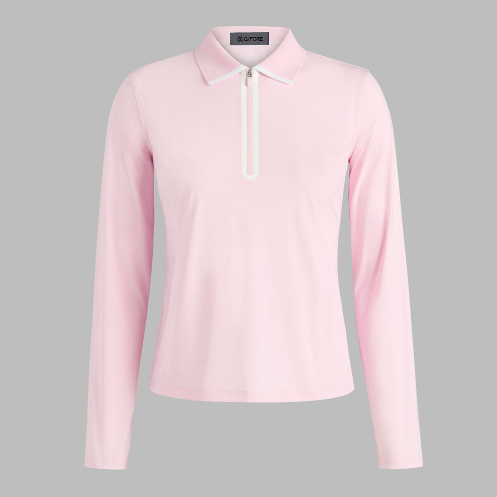SILKY TECH NYLON LONG SLEEVE 1/4 ZIP POLO
