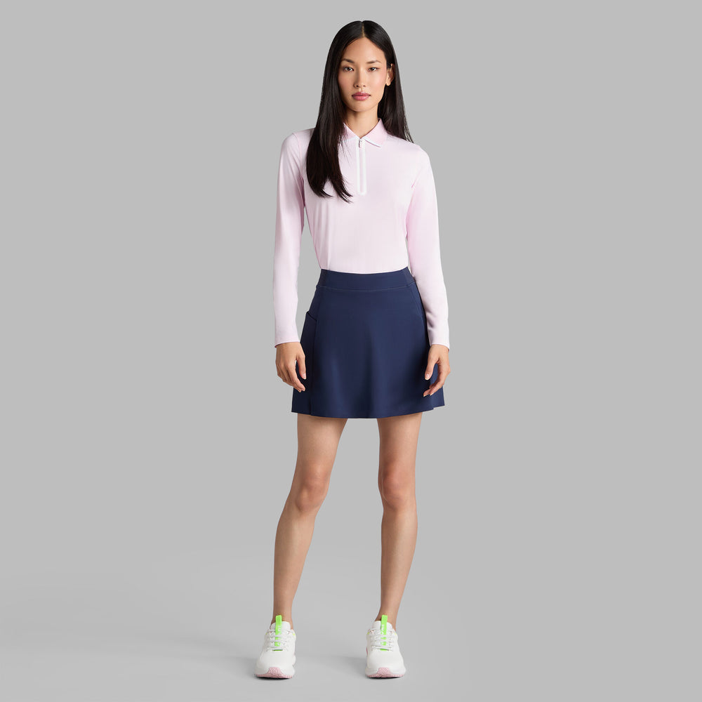 SILKY TECH NYLON LONG SLEEVE 1/4 ZIP POLO