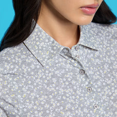 DITSY FLORAL TECH JERSEY LONG SLEEVE POLO