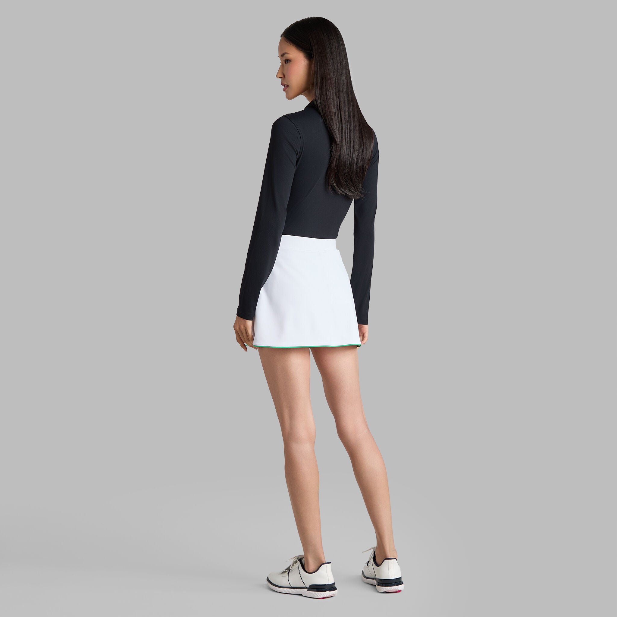 RIBBED TECH NYLON LONG SLEEVE POLO
