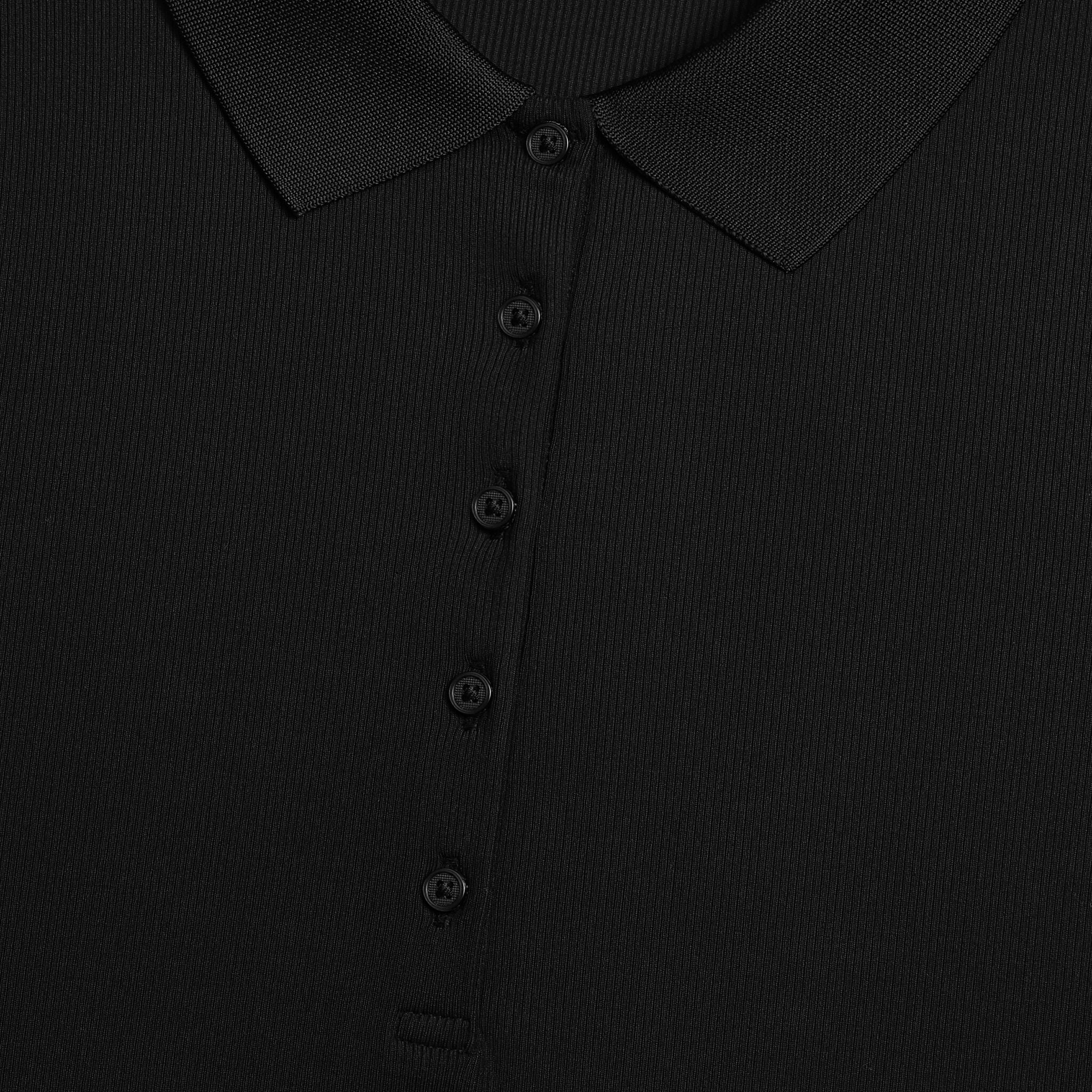 RIBBED TECH NYLON LONG SLEEVE POLO