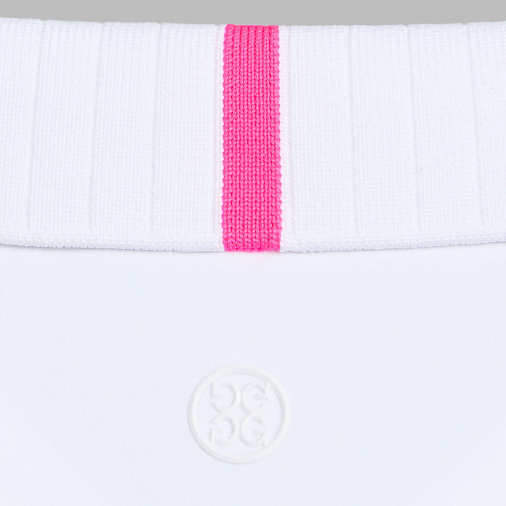 PLEATED COLLAR SILKY TECH NYLON SLEEVELESS POLO